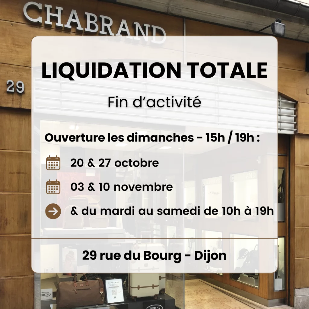 Chabrand : Liquidation fin d'activité